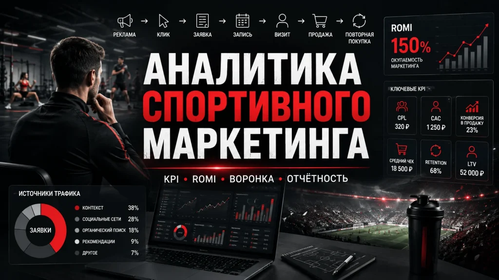 Аналитика спортивного маркетинга: KPI, ROMI, воронка и отчётность