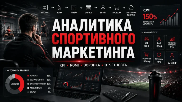 Аналитика спортивного маркетинга: KPI, ROMI, воронка и отчётность