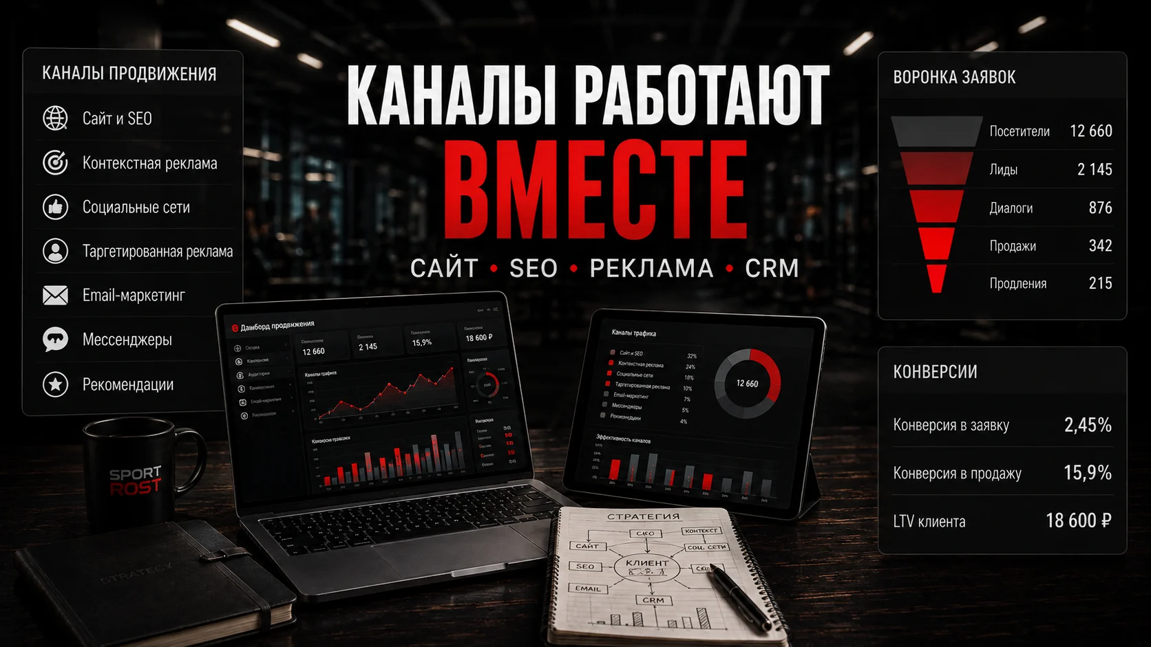 Сайт, SEO, реклама и CRM в спортивном маркетинге