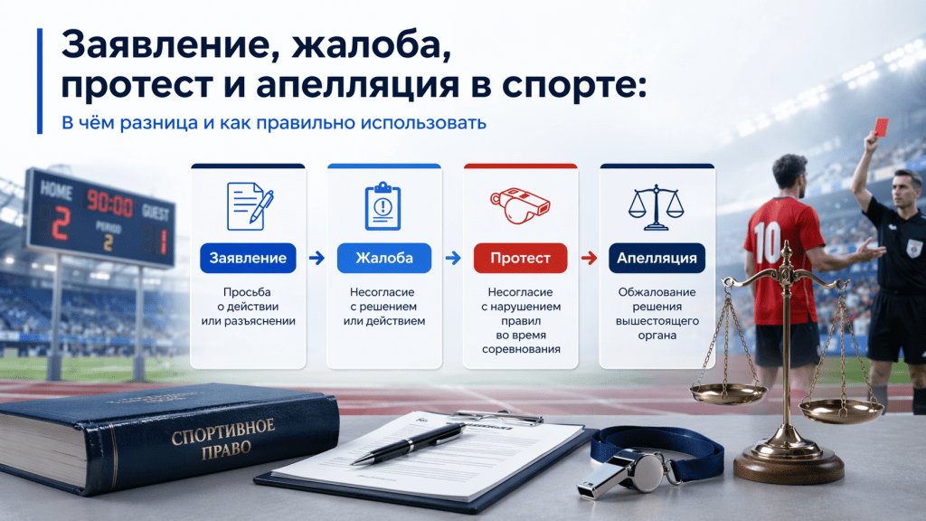 Заявление, жалоба, протест и апелляция в спорте: в чём разница и как правильно использовать