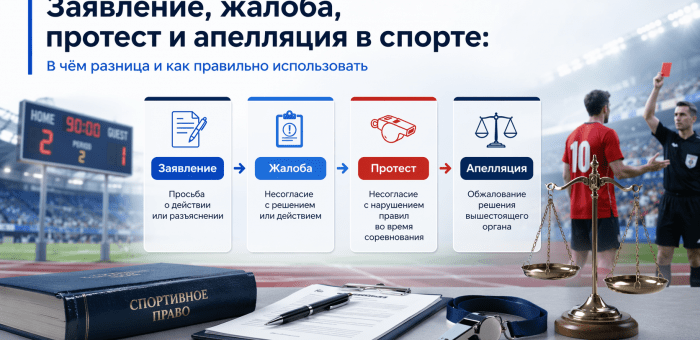 Заявление, жалоба, протест и апелляция в спорте: в чём разница и как правильно использовать
