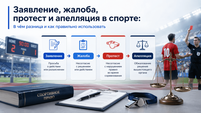 Заявление, жалоба, протест и апелляция в спорте: в чём разница и как правильно использовать
