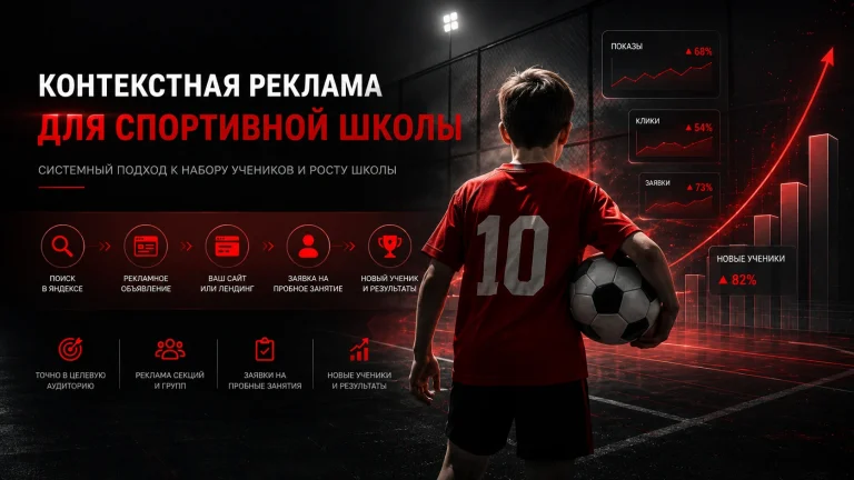 Контекстная реклама для спортивной школы- заявки на набор в секции
