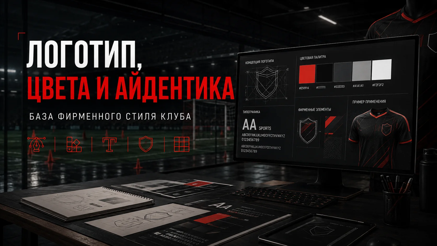 Логотип, цвета и айдентика спортивного клуба Логотип цвета и айдентика спортивного клуба