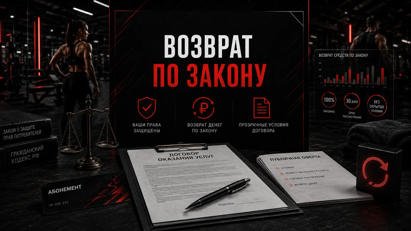 Возврат по закону: договор, оферта и правила клуба Возврат денег за абонемент по закону