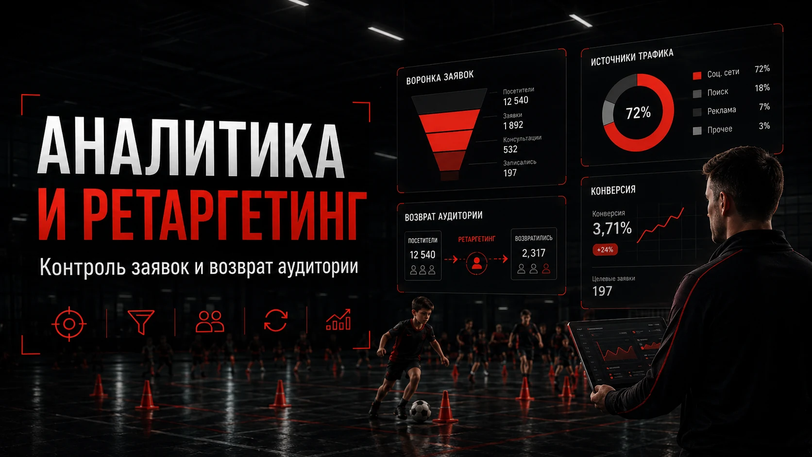 Аналитика и ретаргетинг для сезонного набора Аналитика и ретаргетинг для сезонного набора в спортивную секцию