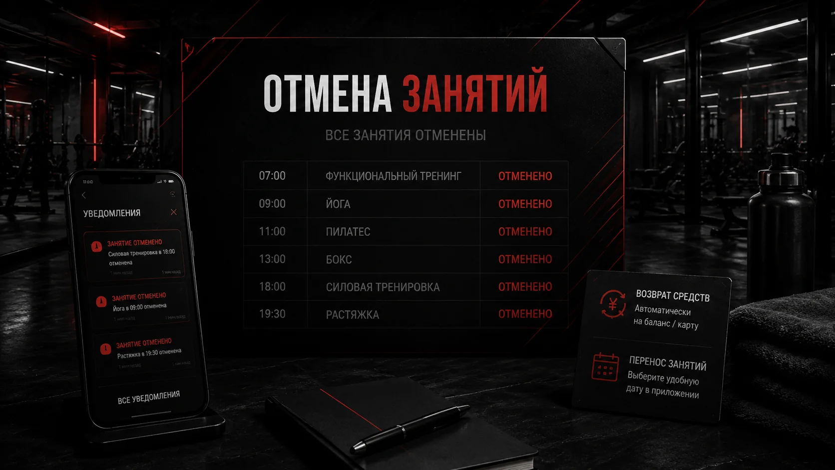 Отмена занятий клубом и возврат за неоказанные услуги Отмена занятий клубом и возврат за неоказанные услуги