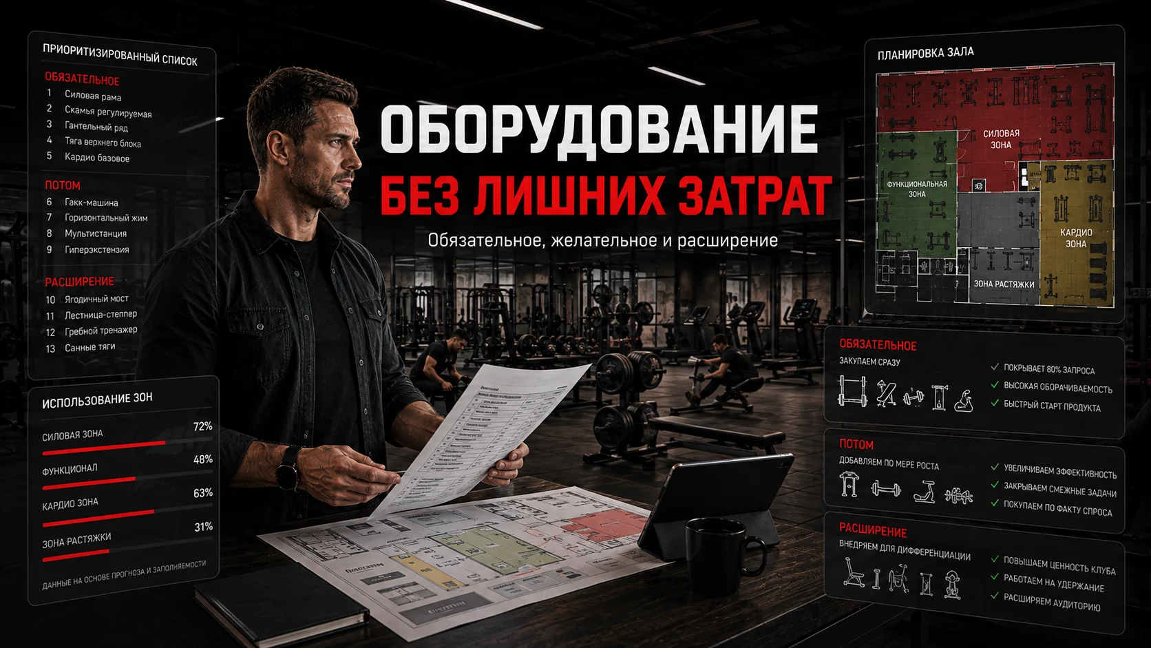 Подбор оборудования для фитнес-клуба без лишних закупок