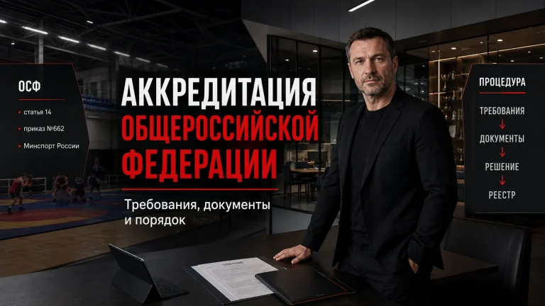 Аккредитация общероссийской спортивной федерации: требования, документы и порядок