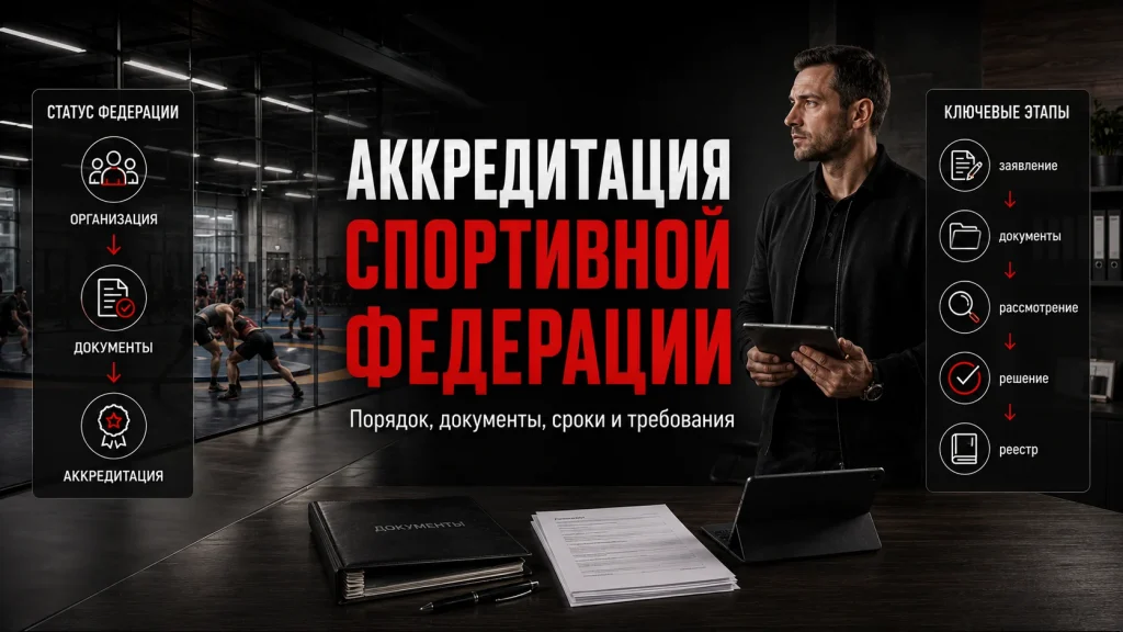 Руководитель спортивной федерации и схема этапов аккредитации