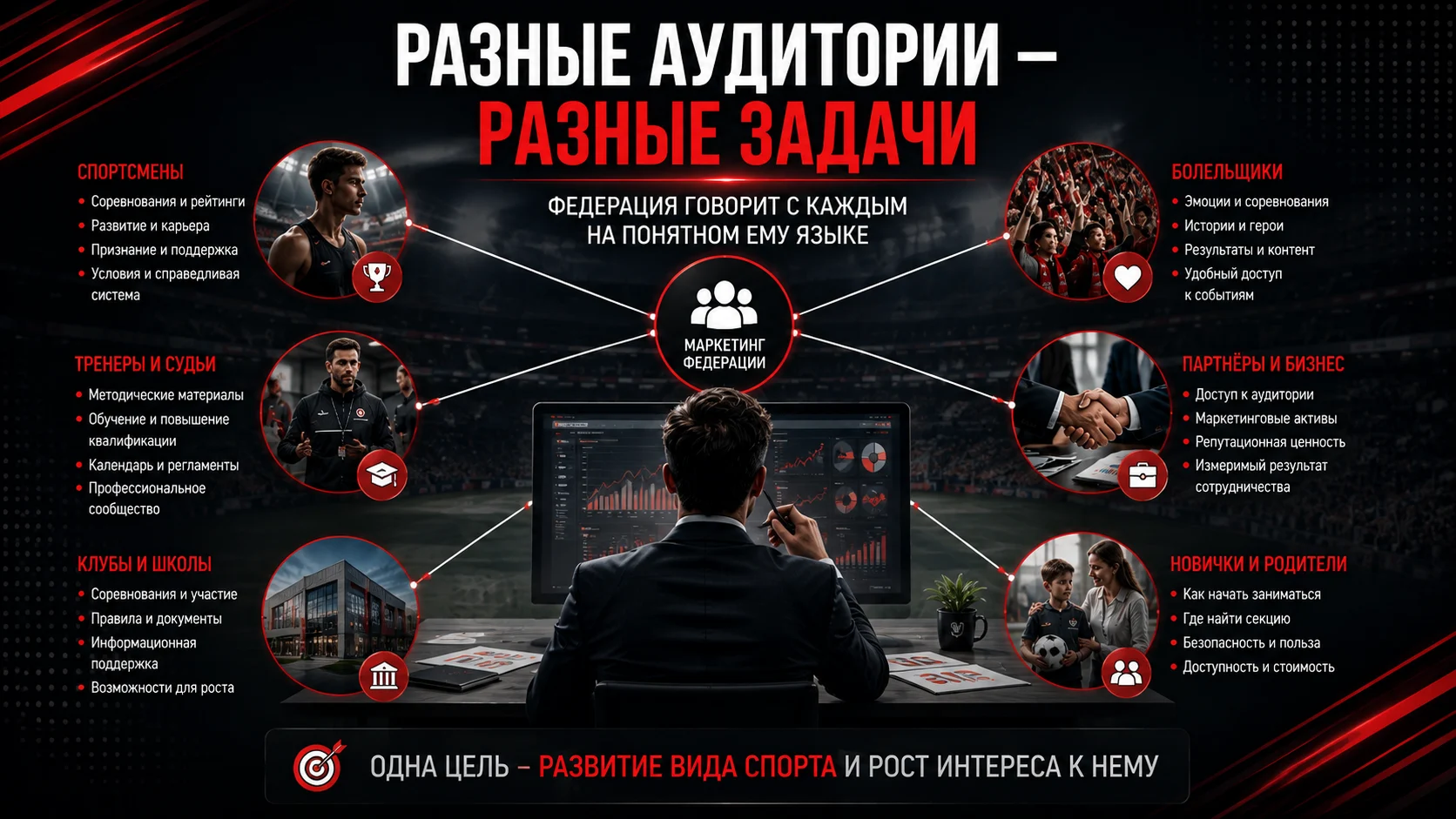 Карта аудиторий спортивной федерации и разные задачи коммуникации