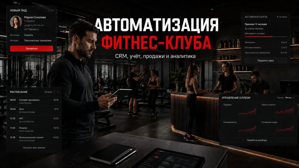 Автоматизация фитнес-клуба: CRM, учёт, продажи и аналитика
