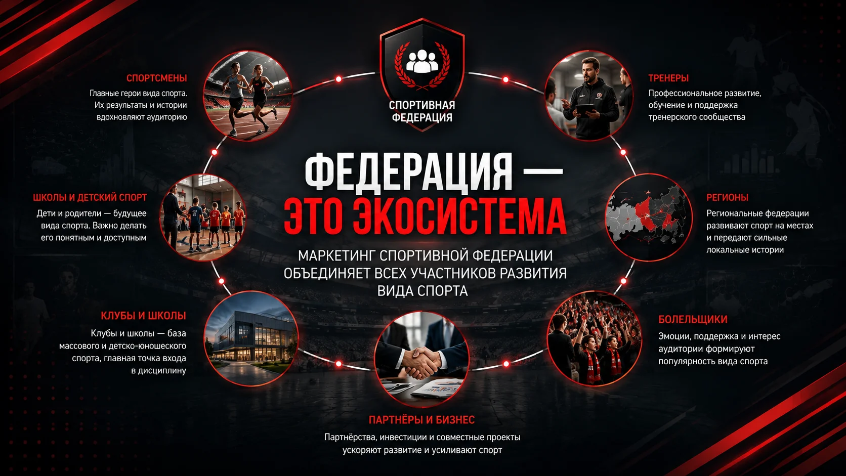 Спортивная федерация как экосистема спортсменов, клубов, регионов и партнёров