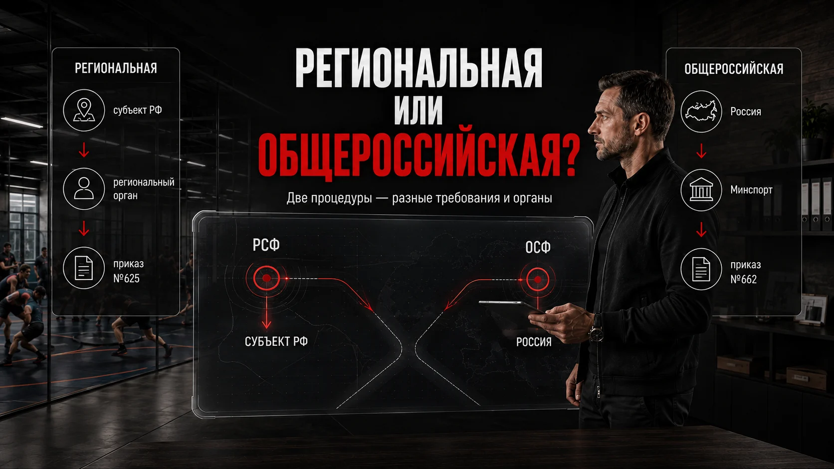 Сравнение региональной и общероссийской аккредитации спортивной федерации