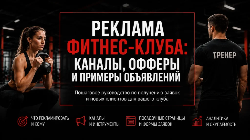 Реклама фитнес-клуба: каналы, офферы и примеры объявлений