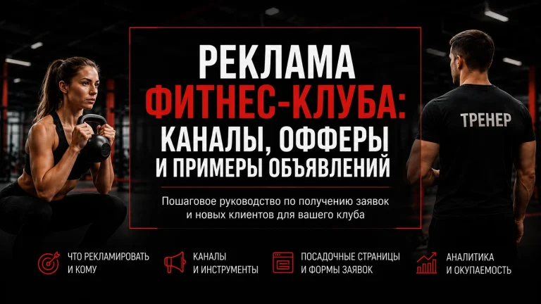 Реклама фитнес-клуба: каналы, офферы и примеры объявлений
