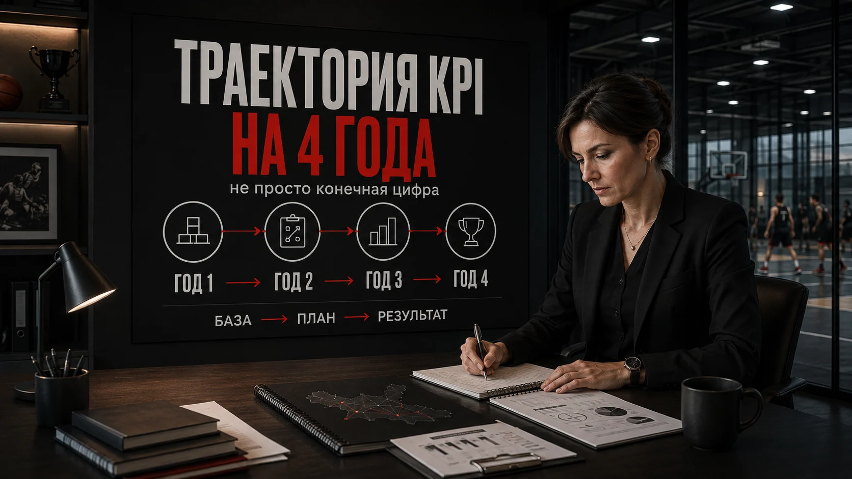 Годовая траектория KPI программы развития вида спорта на четыре года