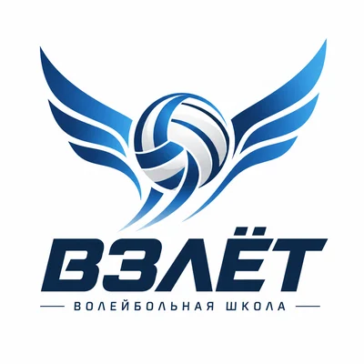Взлёт: вариант логотипа 1 — крылья и мяч